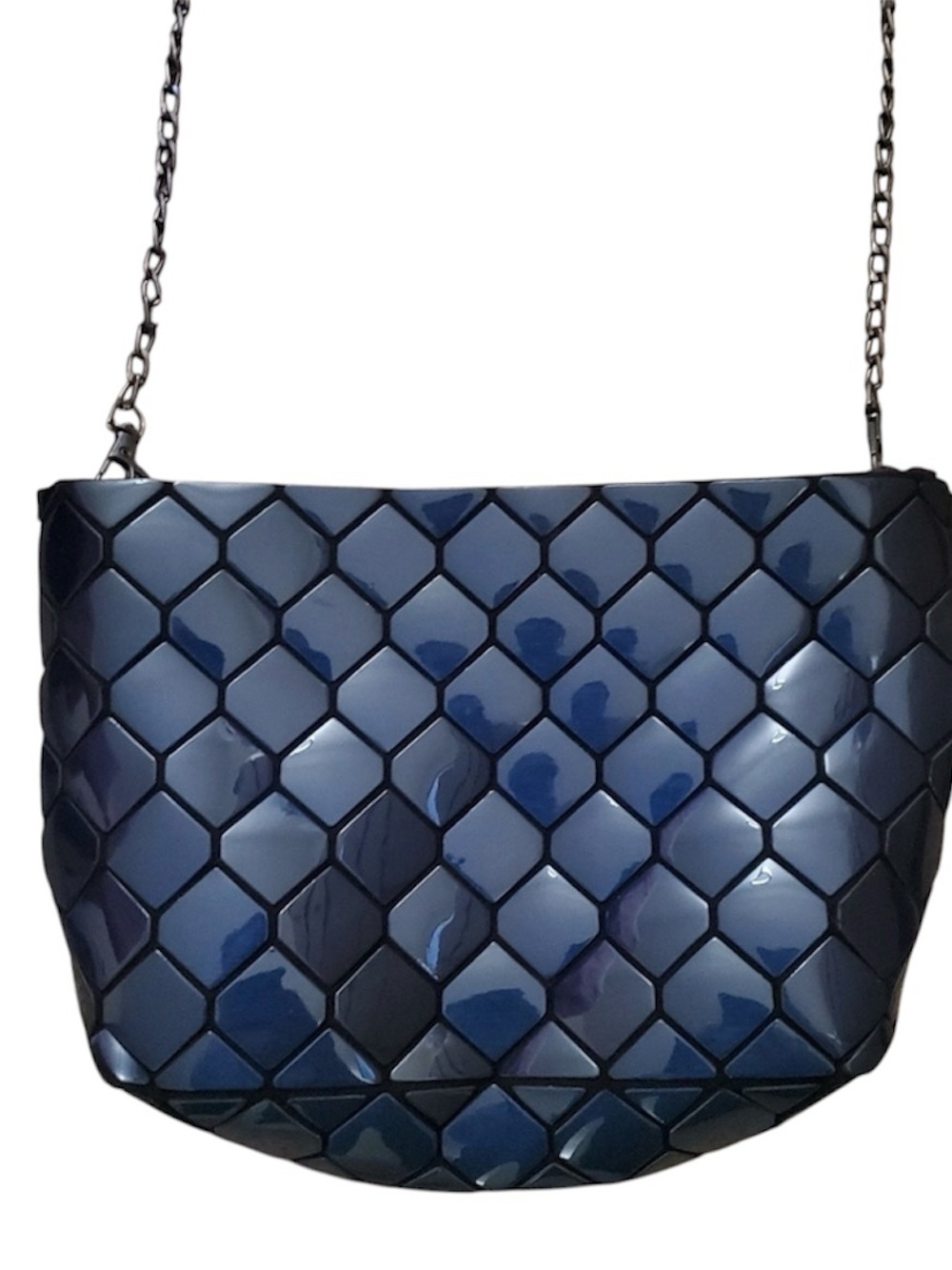 Geometric‎ modern Shoulder Crossbody Bag Chain Medium Casual Chic Purse Blue